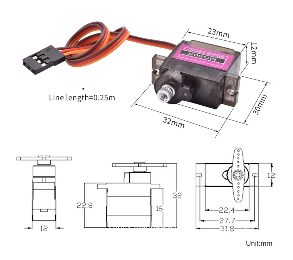 MG90S Mikro Servo Motor 2.2kg Tork(360 Derece) Hobi Mekatronik