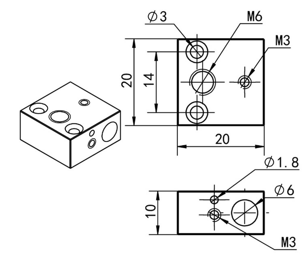 Creality Ender 3-Cr10 Isıtma Bloğu Pirinç(400°C)-1