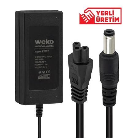 Weko 24 Volt 3 Amper 70 Watt Notebook Yerli Üretim Adaptör (5.5*2.5 Uçlu)