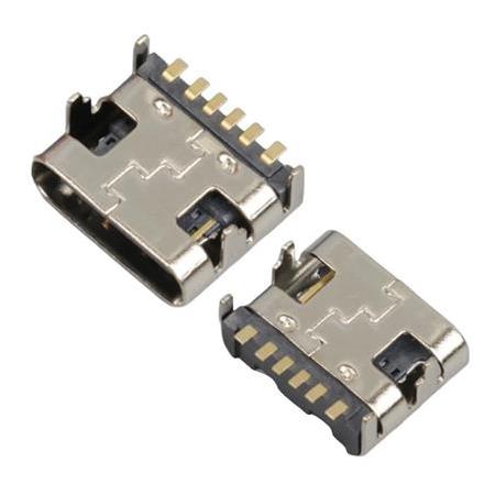 IC-266B-3 Dişi Type-C Soket USB-C Konnektör Şase 6 Pin