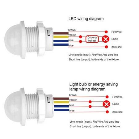 220V Hareket Pır Sensörü - Otomatik Lamba Sensörü