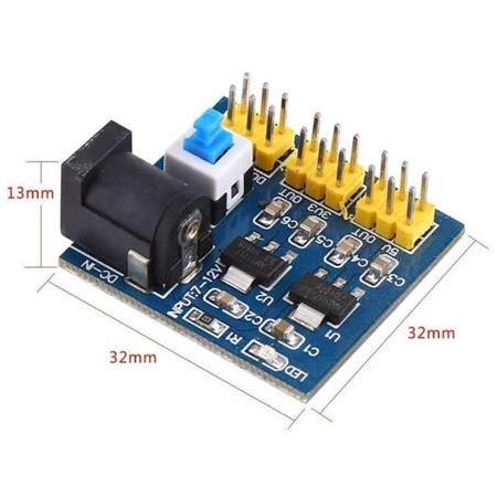 12V Giriş 3.3V-5V Çoklu Çıkışlı DC-DC Voltaj Düşürücü Kartı