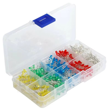 500 Parça 5 Renk 3mm Diyot Led Seti-Plastik Kutulu