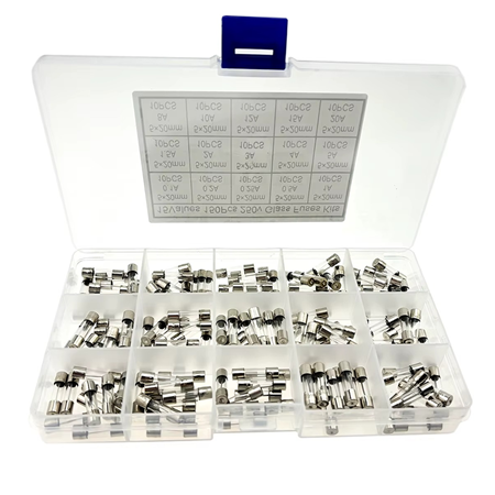 150 Parça 15 Çeşit 5x20mm Cam Sigorta Çeşitleri-Plastik Kutulu