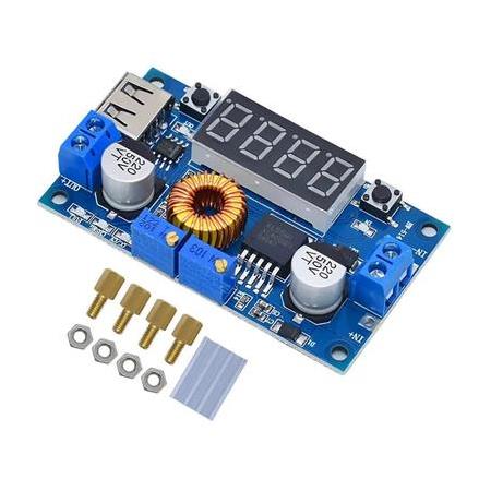 XL4015 75W 5A DC-DC Voltmetre Ekranlı (4Digits) Voltaj Düşürücü Modül(Usb Çıkışlı)