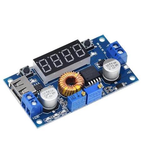 XL4015 75W 5A DC-DC Voltmetre Ekranlı (4Digits) Voltaj Düşürücü Modül(Usb Çıkışlı)