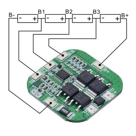 4S 20A BMS 14.8V 18650 Lityum LiPo Pil Şarj Koruma Modülü