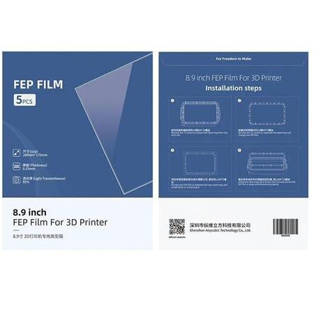 Anycubic FEP Film 8.9'' 260x175mm 15 mikron(5 Adet)