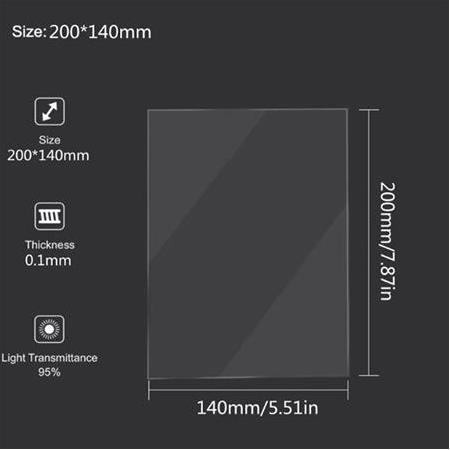 140x200mm Sla Fep Film 15 Mikron(10 Adet)