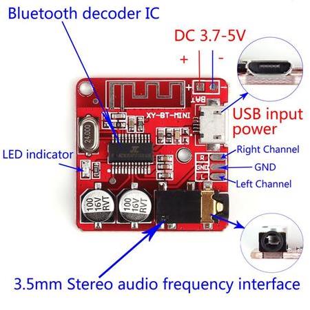 XH-A250 Bluetooth 4.1 Kablosuz Stereo MP3 Müzik Modülü-Ses Alıcısı