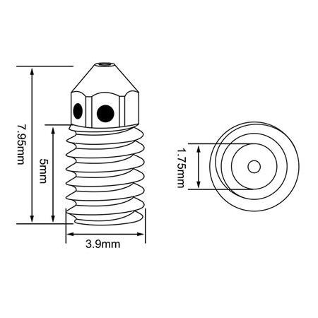 Bambu Lab A1-A1 Mini Sertleştirilmiş  Çelik Nozzle 500°C(0.2mm)