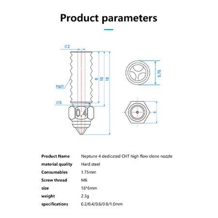 Elegoo Neptune 4-4 Pro Sertleştirilmiş CHT Çelik Nozzle 500°C(0.6mm)