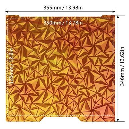 Bambu Lab H2 Serisi Uyumlu Çift Taraflı Chameleon-Gypsophila Kaplı Yay Çeliği Tabla-355x347mm