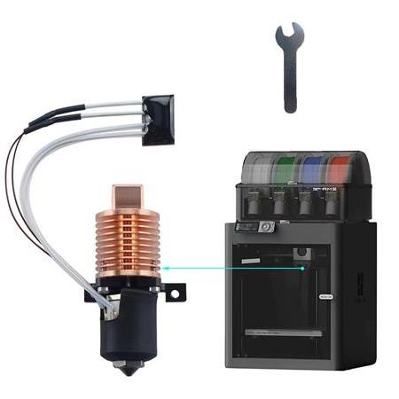 Bamb Lab P1 Serisi Yükseltilmiş Hotend Dairesel Bakır Gövde-Sertleştirilmiş V6 Çelik Nozzle-0.4mm