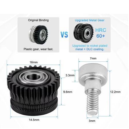 Creality K1-K1C-K1 Max-Ender V3-V3 Plus Extruder Dişlisi(Sertleştirilmiş Çelik)