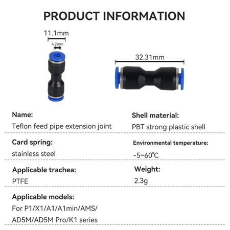 Bambu Lab X1 P1 Serisi Ams Pnömatik Konnektör