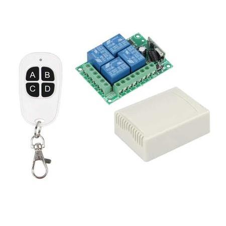 4 Kanal 12V Uzaktan Kumanda RF Alıcı Verici Modülü