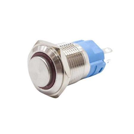 16A-G1-E 16mm Çıkık Yaylı Kırmızı Işıklı Metal Buton