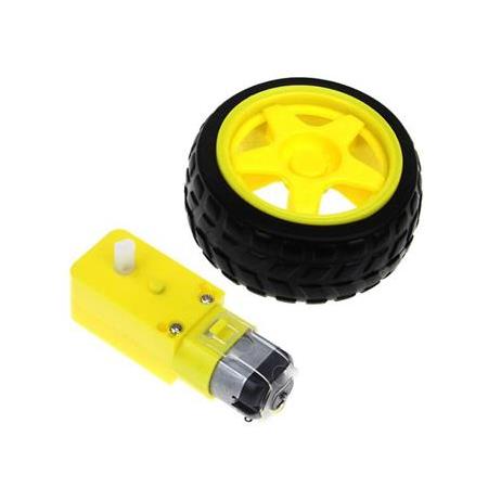 6 V 250 RPM Motor ve Tekerlek Seti