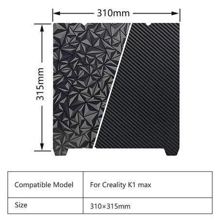 Creality K1 Max Çift Taraflı Peo-Pet Kaplı Yay Çeliği Tabla-310x315mm