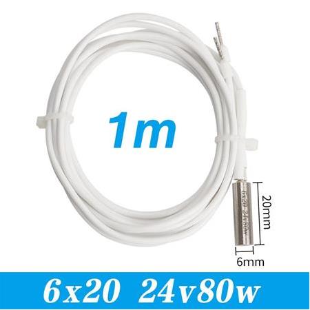 24V 80W 6x20mm Silikon Isıtıcı Fişek-1 Metre(500 Derece)
