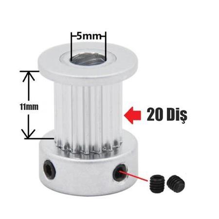 GT2 20 Diş Kasnak 10mm Kayış İçin(5mm)