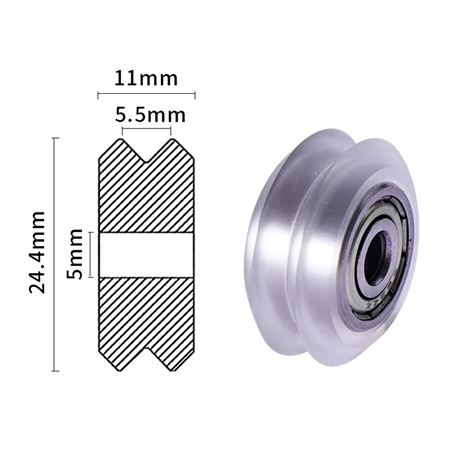 625ZZ Rulmanlı W Tip V Slot Teker-Beyaz