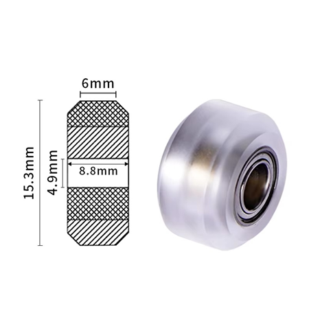 MR105ZZ Rulmanlı V Slot Teker-Beyaz