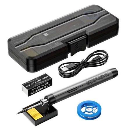 Şarjlı Kalem Havya Seti USB Type-C 5V/8W Kutulu-Gri