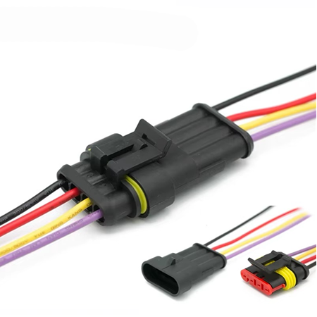 Su Geçirmez Araç Konnektör Takımı 4 Pin-Kablolu