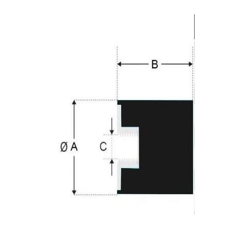 Somunlu Pullu Kauçuk Ayak(30x20xM8)