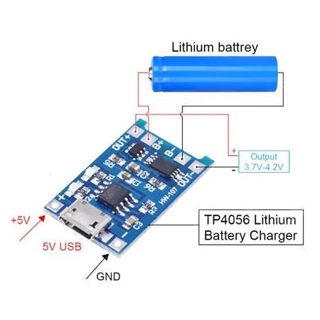 TP4056 1A Lipo – Li-on Pil Şarj Devresi Micro USB(Sarj Korumalı)