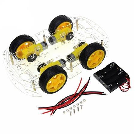 4WD Çok Amaçlı Şeffaf Mobil Tekerlekli Araba Kiti-Şeffaf-Arduino Uyumlu