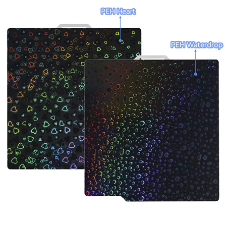Bambu Lab X1 P1P A1 Çift Taraflı Peh Heart-Peh Waterdrop Kaplı Yay Çeliği Tabla-257x257mm