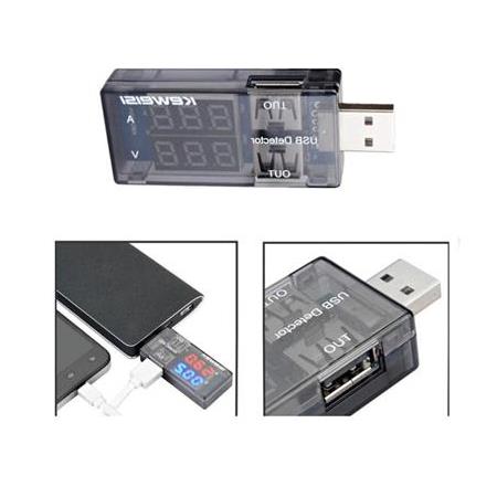 Keweısı Usb Akım Ve Voltaj Ölçer Çift Usb Çıkışlı(3-9V 0-3Amper)