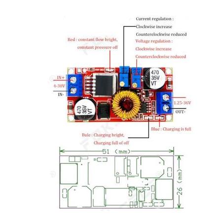 XL4015 Akım Voltaj Ayarlı DC-DC Step Down 5A Lipo Şarj Modülü(Kırmızı PCB)