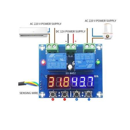 XH-M452 2 Kanal Röleli Termostat Sıcaklık  Nem Kontrol DC 12 V 10A