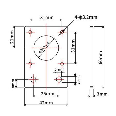 Nema 17 Düz Motor Tutucu Siyah Renk(20x20 Sigma Profil İçin)