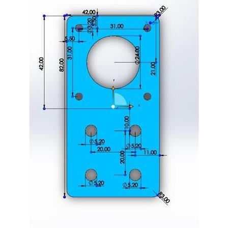 Nema 17 Düz Motor Tutucu Siyah Renk(20x20-20x40  Sigma Profil İçin)