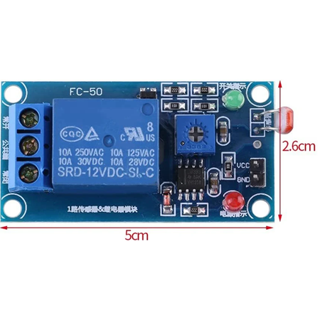 12V 1 Kanal LDR Işık Sensörü Kontrollü Röle Kartı