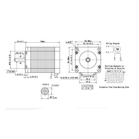 57HD6013-03 Nema 23 Step Motor(2.2Nm)