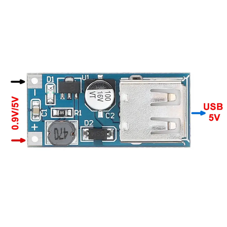 DC 5V 600 mA USB Çıkışlı Voltaj Yükseltici Regülatör Kartı-Step Up(Mavi Board)