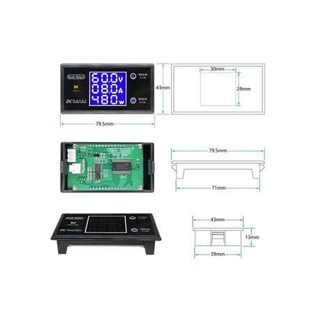 0-100V 10A 1000W Dijital Voltmetre - Ampermetre - Wattmetre