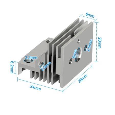Creality K1C-K1-K1 Max Extruder Alüminyum Soğutucu Blok Heatsink-Unicorn Nozzle Uyumlu Yeni Versiyon