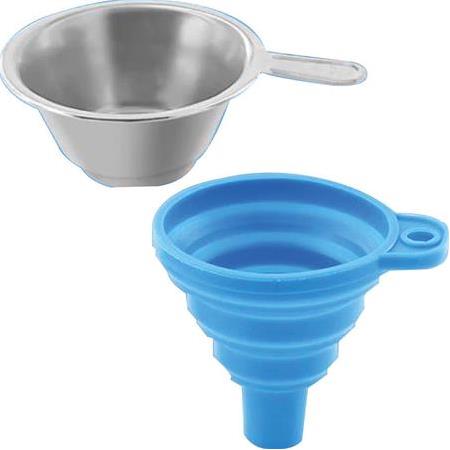 Sla Reçine İçin Metal Süzgeç Ve Silikon Huni(Mavi)
