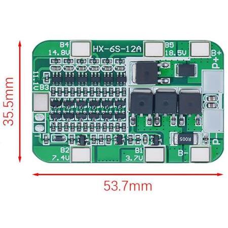 6S 12A BMS 25.5V 18650 Lityum LiPo Pil Şarj Koruma Modülü
