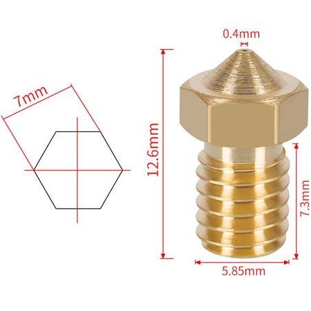 1.0 mm V6 Pirinç Nozzle