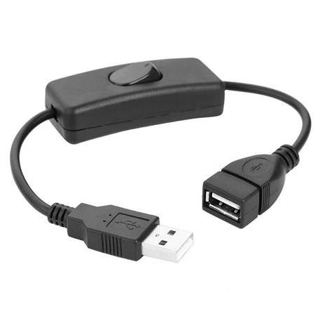 Anahtarlı USB Uzatma Kablosu Siyah(Dişi-Erkek) - 30cm