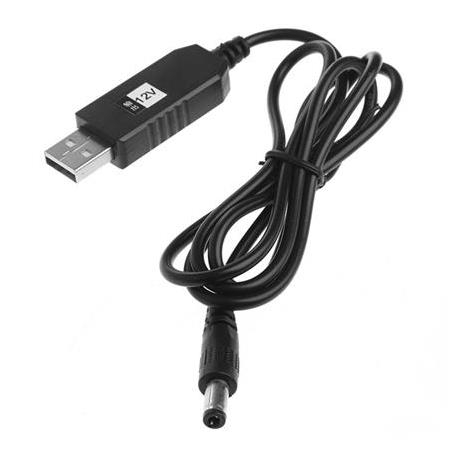 USB 5V-12V 1A Voltaj Yükseltici 1m(DC 5.5x2.5mm Adaptör Soketli)