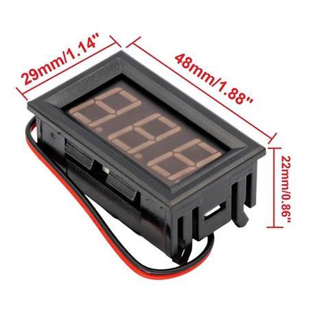 0.56 inç DC 0-100V Dijital Voltmetre Panel Tipi Mavi Renk 3 Telli